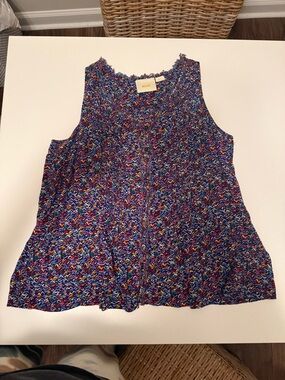Mauve Multicolor Sleeveless Woven Blouse size Small EUC